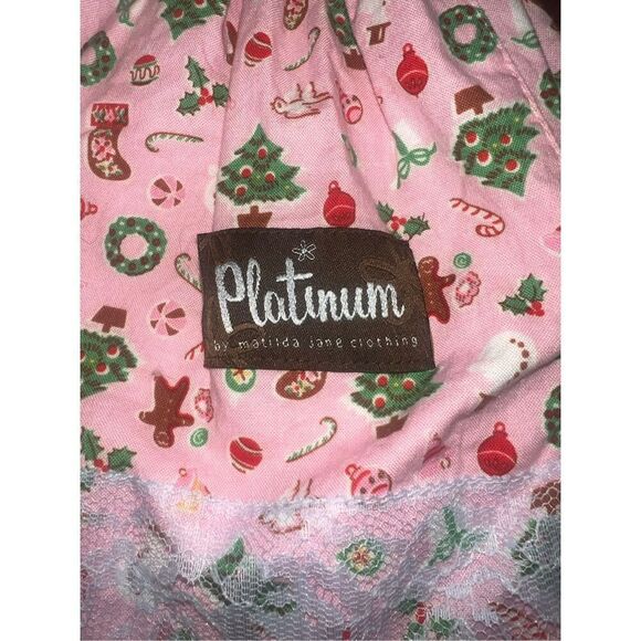 Matilda Jane Platinum gingerbread Christmas holiday tree lace dress 2 - Picture 6 of 7